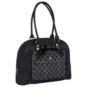 JP LIZZY BLACK TEA CATE SHOULDER DIAPER BAG